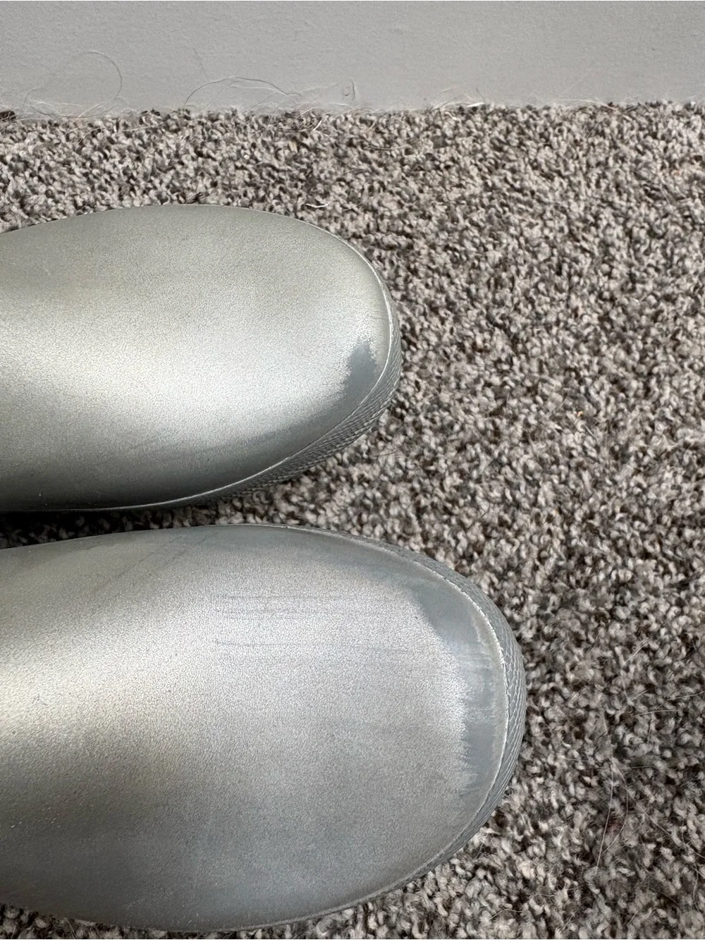 Hunter Waterproof Kids Metallic Silver Rain Boots Size 13c